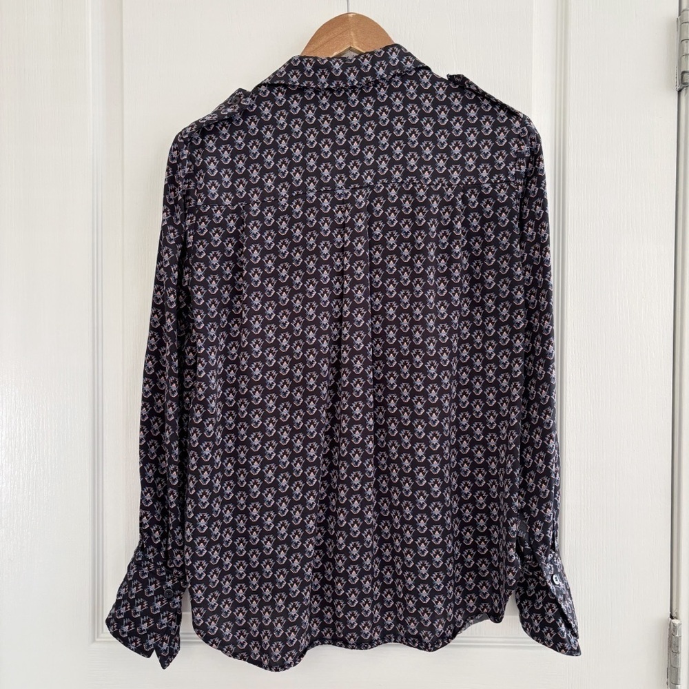 REISS Lola Aztec Pattern Button Front Shirt Sz 2 Tailored Office - Picture 4 of 9